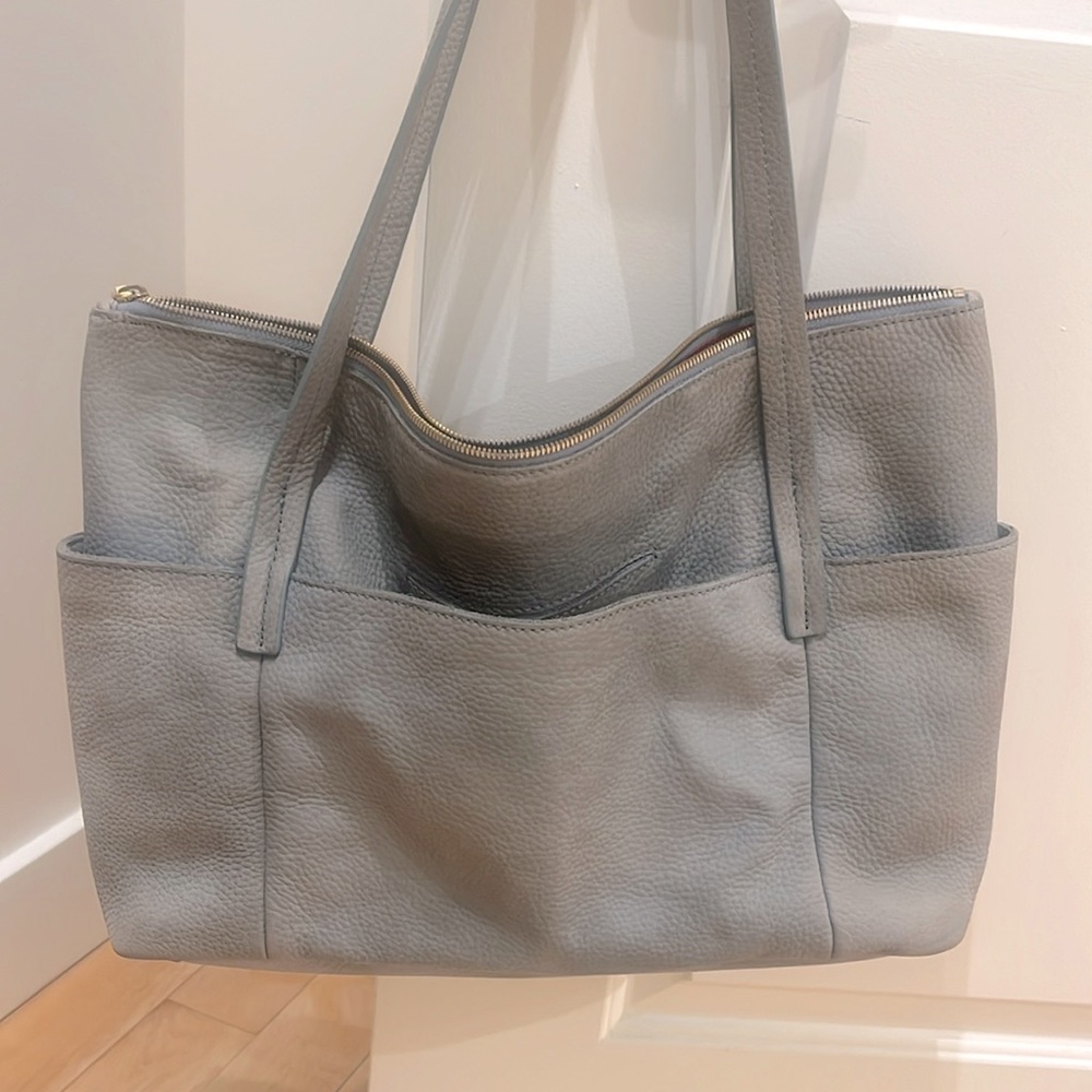 Hammitt Addie Large Tote Bag in Light Baby Blue Nubuck - GUC *see notes*